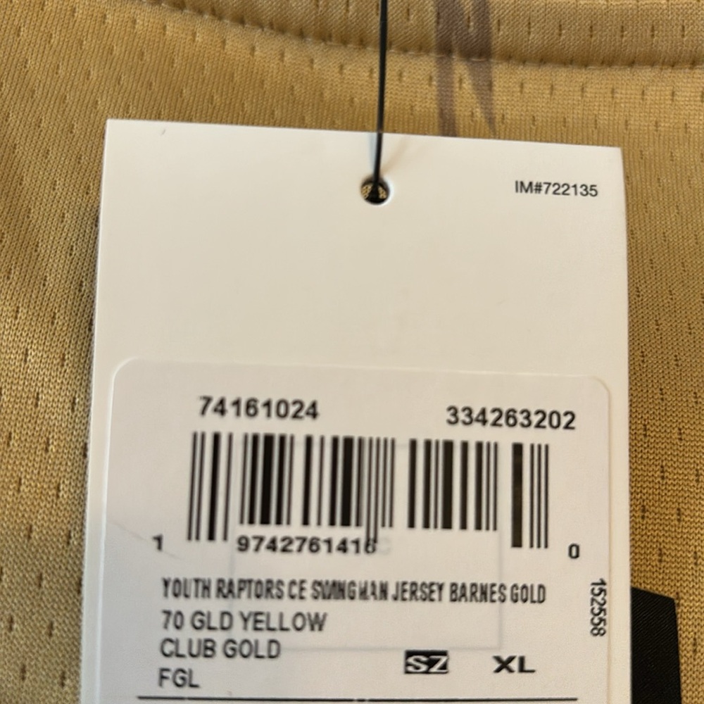Nike -Scottie Barnes NBA Gold Toronto Raptors Jersey 2023/24 - Picture 7 of 9